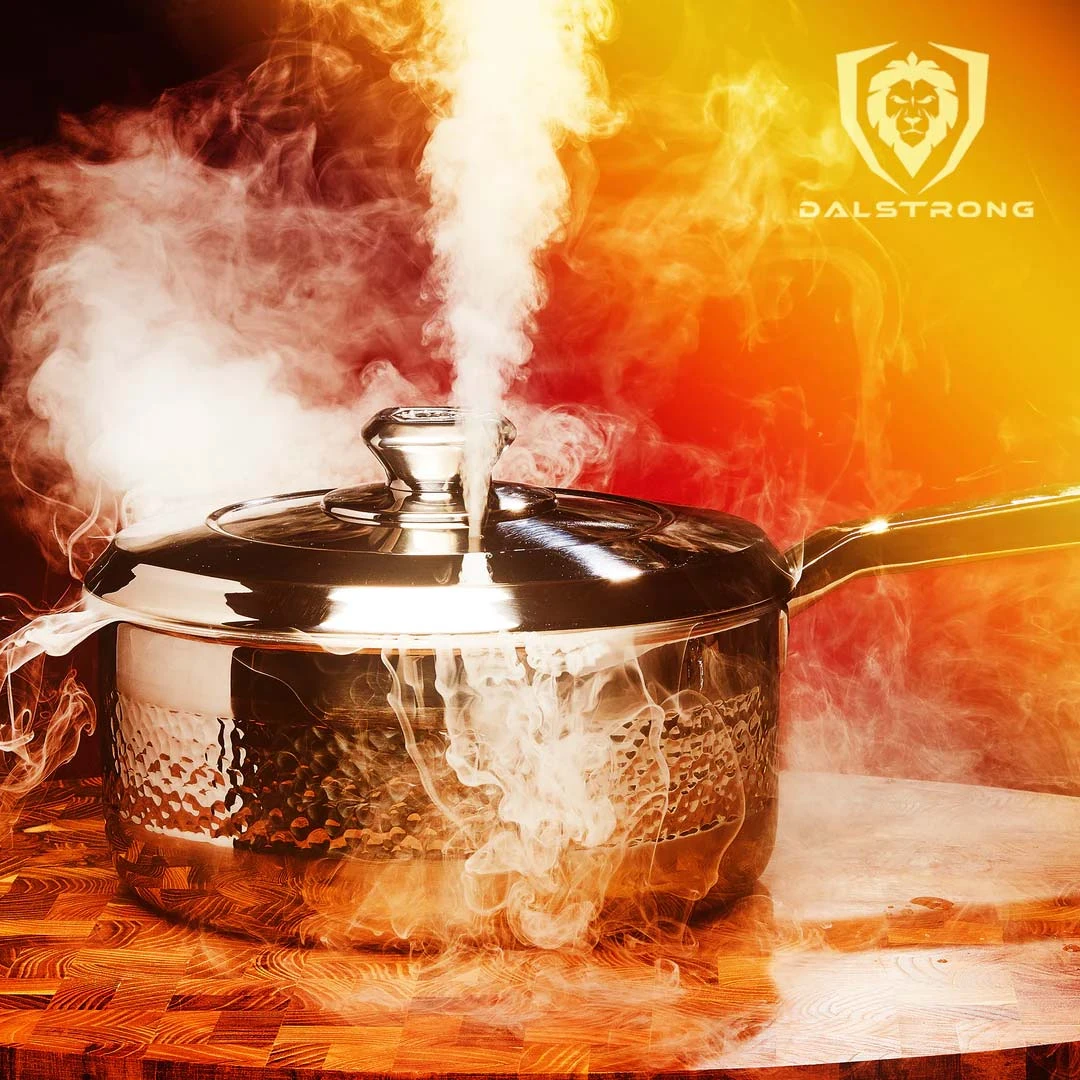 3 Quart Stock Pot | Hammered Finish Silver | Avalon Series | Dalstrong © 5 3 Quart Stock Pot | Hammered Finish Silver | Avalon Series | Dalstrong © - Image 3