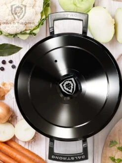 5 Quart Stock Pot | Hammered Finish Black | Avalon Series | Dalstrong © -Dalstrong AS 5QT Stock Pot Black STOCK2 WEB v1