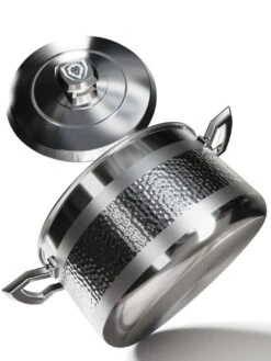 5 Quart Stock Pot | Hammered Finish Silver | Avalon Series | Dalstrong ©