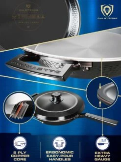 12" Frying Pan & Skillet | Hammered Finish Black | Avalon Series | Dalstrong © 12 12" Frying Pan & Skillet | Hammered Finish Black | Avalon Series | Dalstrong © -Dalstrong AV 12in Skewed Frypan Black MULTIANGLE1 WEB v2