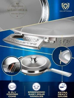 12" Skillet Frying Pan | Hammered Finish Silver | Avalon Series | Dalstrong © -Dalstrong AV 12in Skewed Frypan Silver MULTIANGLE1 WEB v2.01 1080x 9bc410ac 1f7c 4c31 b6c7 3feffdbc0c51