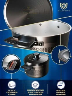5 Quart Stock Pot | Hammered Finish Black | Avalon Series | Dalstrong © -Dalstrong AV 5QT Stock Pot Black MULTIANGLE1 WEB v2.01 1080x b4fd8232 8ca1 4322 968f 57fca3115559