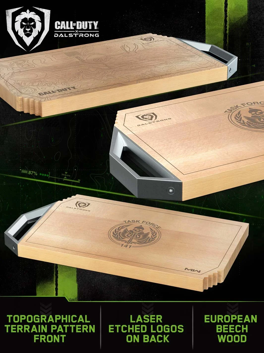 Cutting Board With Rubberwood Stand | Call Of Duty © Edition | EXCLUSIVE COLLECTOR BOARD | Dalstrong © 4 Cutting Board With Rubberwood Stand | Call Of Duty © Edition | EXCLUSIVE COLLECTOR BOARD | Dalstrong © - Image 2
