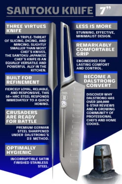 Santoku Knife 7" | Crusader Series | NSF Certified | Dalstrong © -Dalstrong CS 7in Santoku LISTING 5