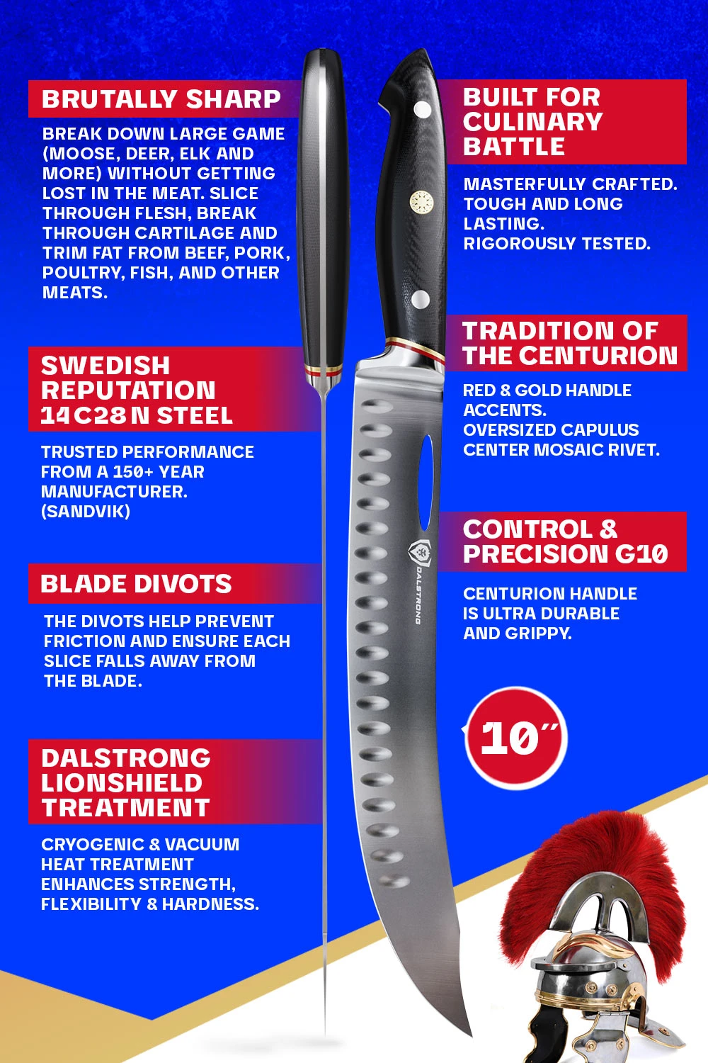 Butcher & Breaking Knife 10" | Cimiter Meat Slicer | Centurion Series | Dalstrong © 6 Butcher & Breaking Knife 10" | Cimiter Meat Slicer | Centurion Series | Dalstrong © - Image 4