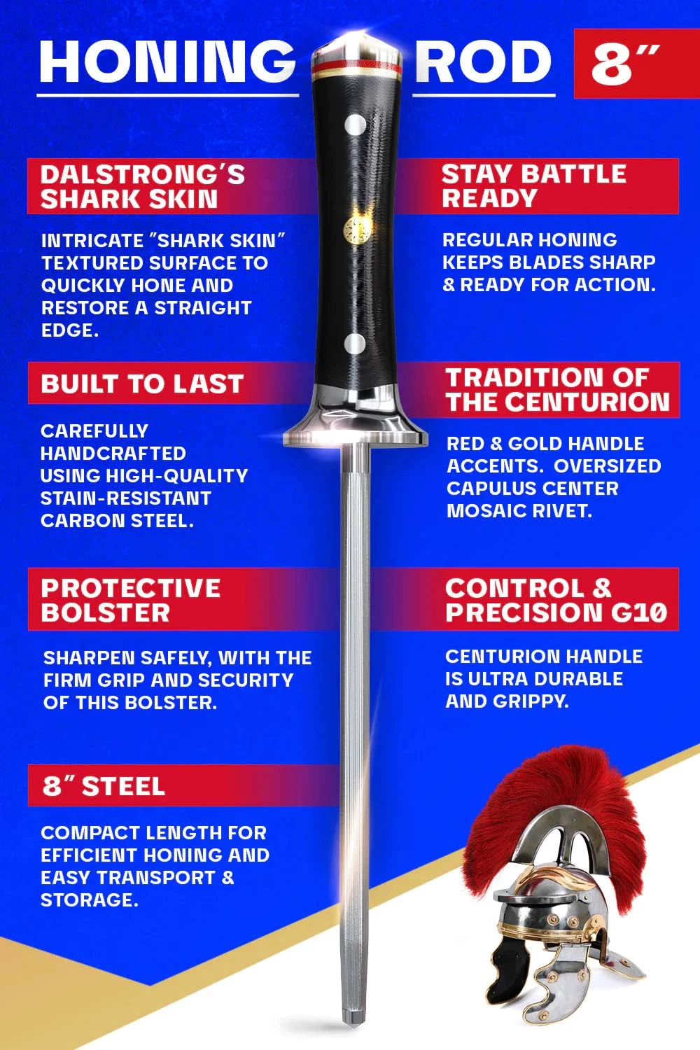 Honing Steel 8" | Centurion Series | Dalstrong © 6 Honing Steel 8" | Centurion Series | Dalstrong © - Image 4