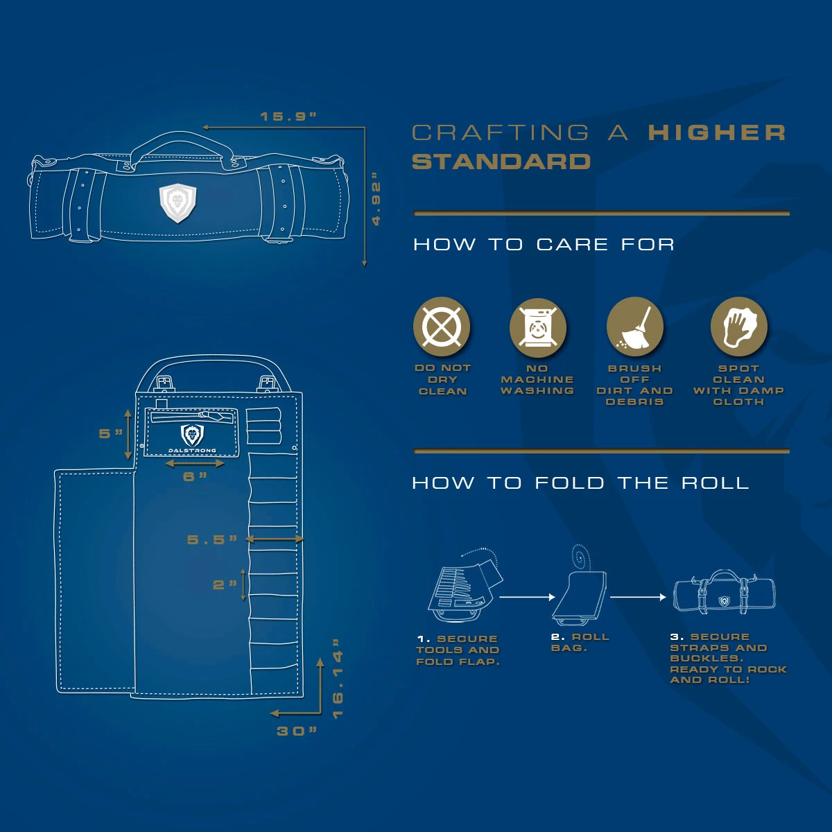 12oz Heavy Duty Canvas & Leather | Army Green | Nomad Knife Roll | Dalstrong © 7 12oz Heavy Duty Canvas & Leather | Army Green | Nomad Knife Roll | Dalstrong © - Image 5