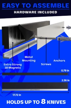 Magnetic Bar Silicone | Wall Knife Holder | Dalstrong © -Dalstrong DS Magnetic Knife Silicone Bar LISTING 3