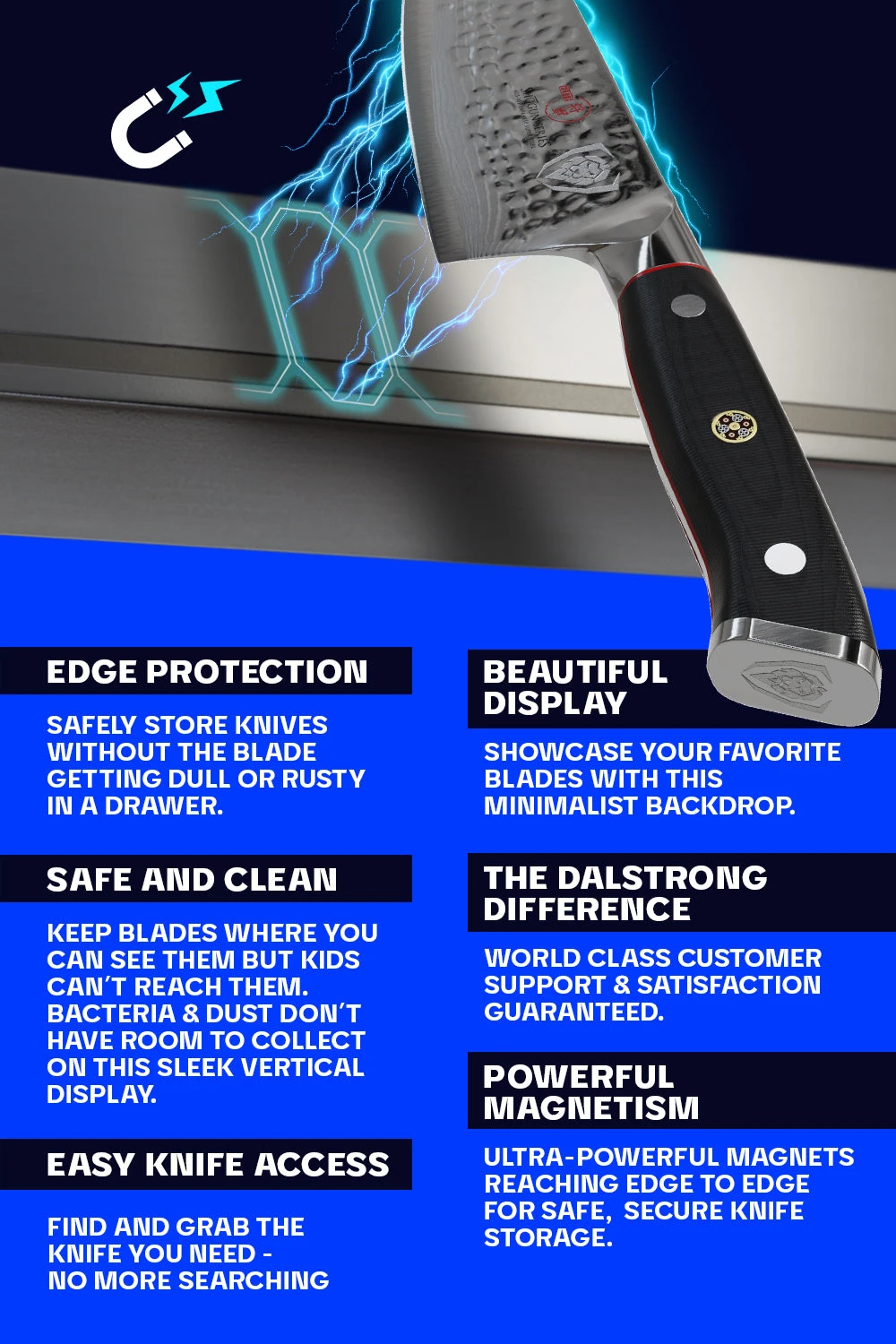 Magnetic Bar Stainless | Wall Knife Holder | Dalstrong © 7 Magnetic Bar Stainless | Wall Knife Holder | Dalstrong © - Image 5