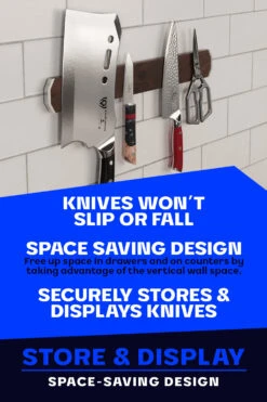 Magnetic Bar Walnut | Wall Knife Holder | Dalstrong © -Dalstrong DS Magnetic Knife Walnut wood Bar LISTING 4