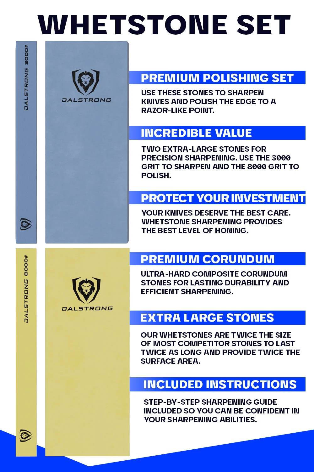 #3000 / #8000 Grit | Premium Whetstone Set | Dalstrong © 6 #3000 / #8000 Grit | Premium Whetstone Set | Dalstrong © - Image 5