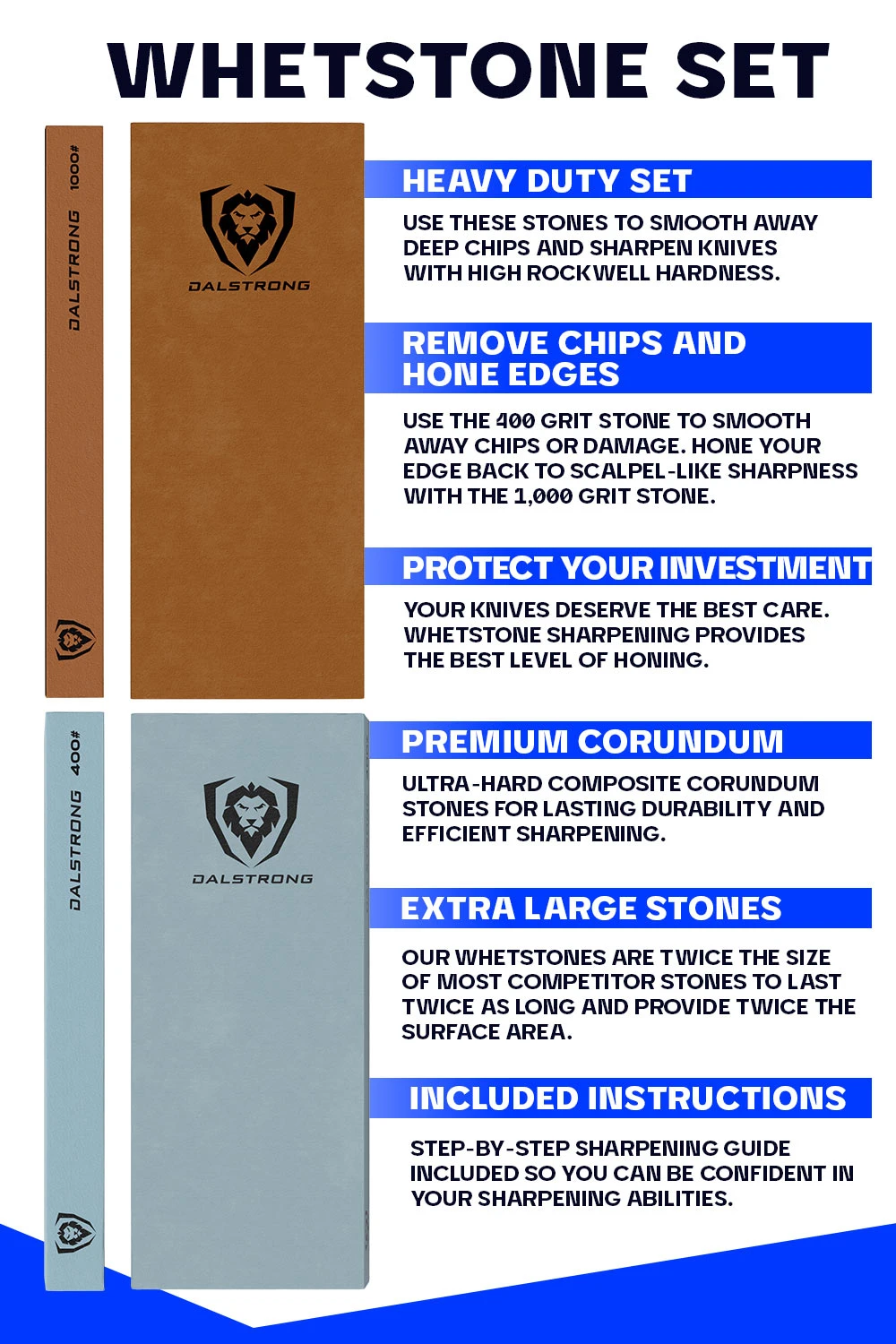 #400 / #1000 Grit | Premium Whetstone Set | Dalstrong © 7 #400 / #1000 Grit | Premium Whetstone Set | Dalstrong © - Image 5