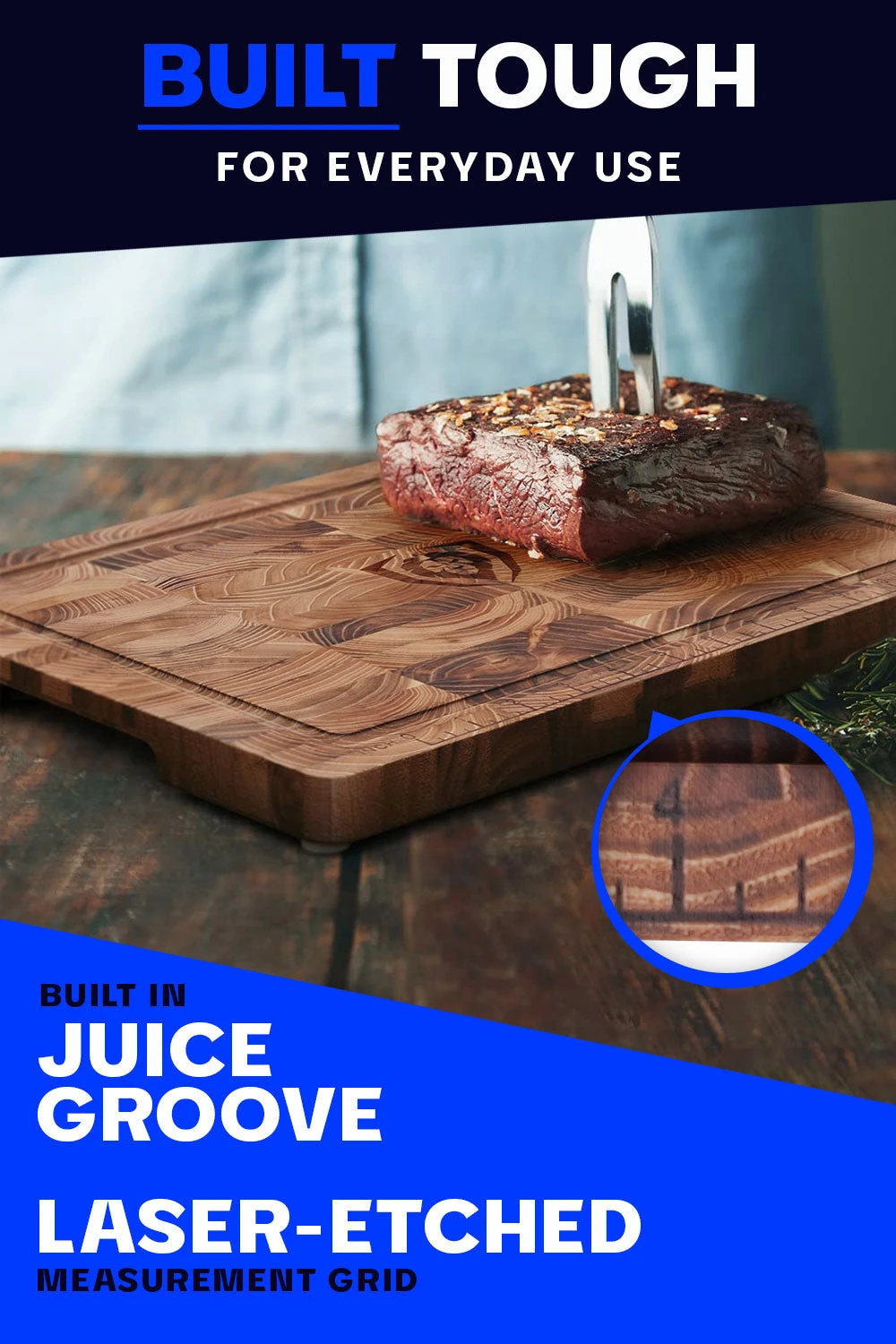 Teak Cutting Board | Medium Size | Dalstrong © 4 Teak Cutting Board | Medium Size | Dalstrong © - Image 3