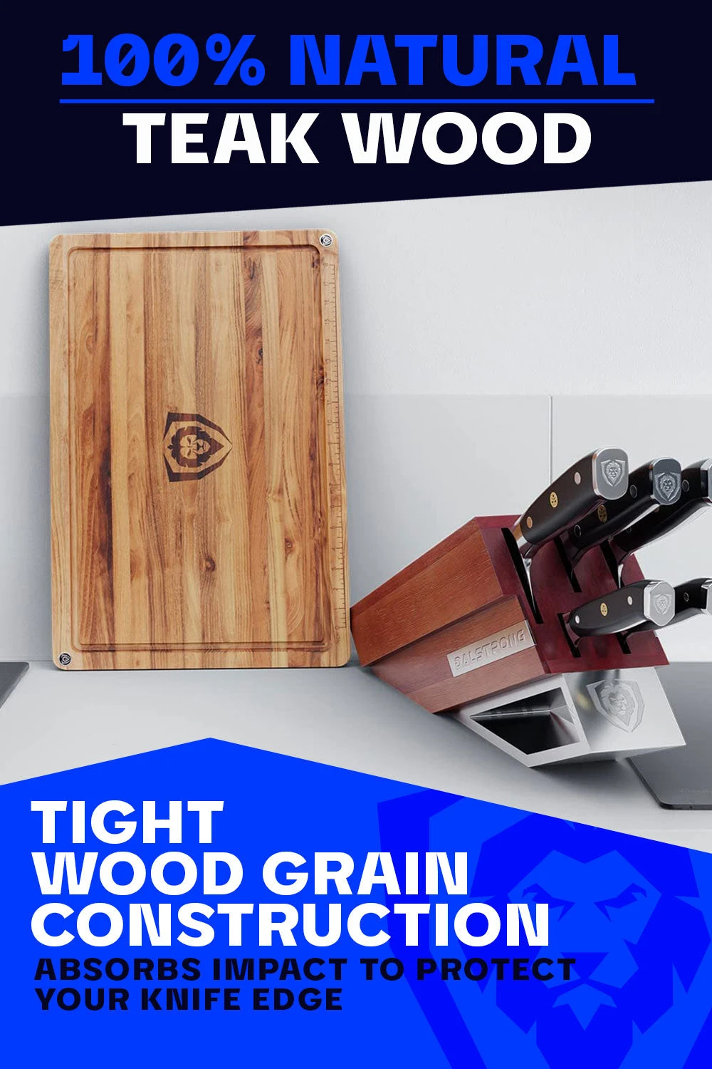 Teak Cutting Board | Large Size | Horizontal Grain | Dalstrong © 4 Teak Cutting Board | Large Size | Horizontal Grain | Dalstrong © - Image 2