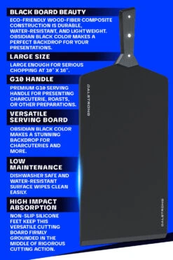 Fibre Cutting Board | Infinity Series | Large Size | Obsidian Black | Dalstrong © -Dalstrong DS Black Fiber Borad LARGE LISTING 6