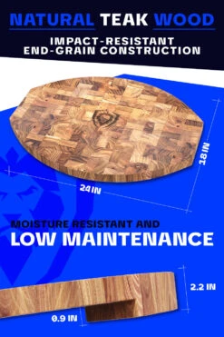 Corner Cutting Board | Natural Teak Wood | Dalstrong © -Dalstrong DS Corner Teak LISTING 4