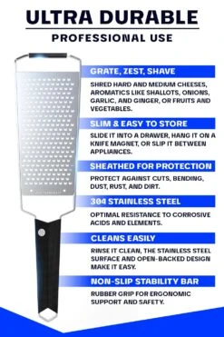 Professional Coarse Wide Cheese Grater | Dalstrong © -Dalstrong DS Grater Coarse LISTING 5 1
