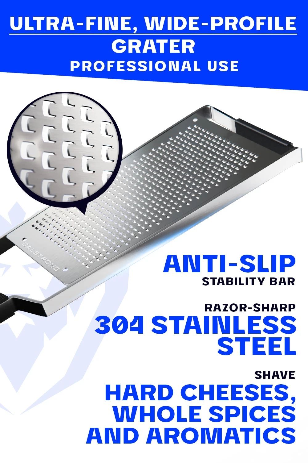 Professional Fine Wide Cheese Grater | Dalstrong © 4 Professional Fine Wide Cheese Grater | Dalstrong © - Image 2