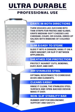 Professional Ribbon Wide Cheese Grater | Dalstrong © 15 Professional Ribbon Wide Cheese Grater | Dalstrong © -Dalstrong DS Grater Ribbon LISTING Image 5