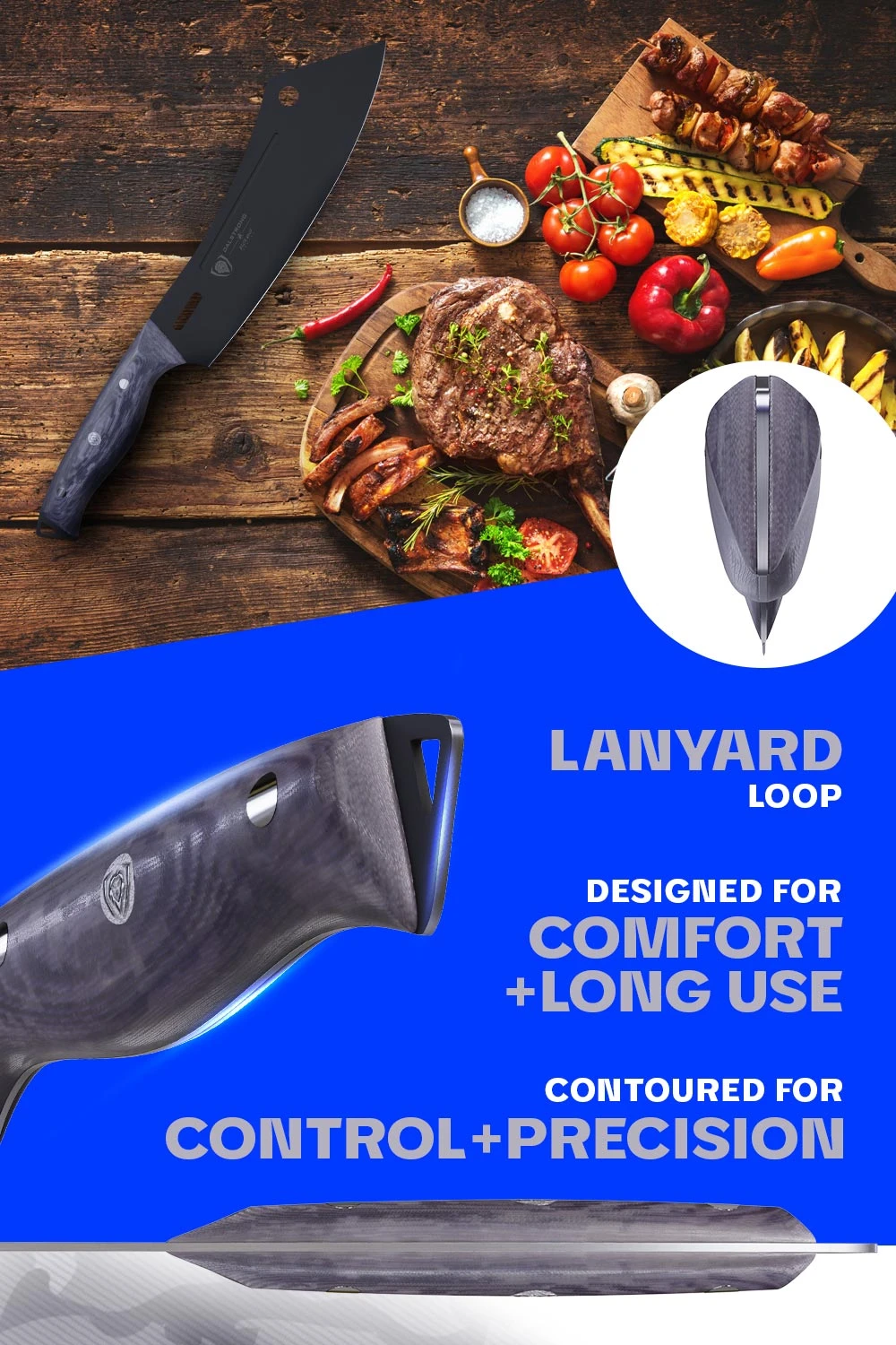 Chef & Cleaver Hybrid Knife 8" | Crixus | Delta Wolf Series | Dalstrong © 8 Chef & Cleaver Hybrid Knife 8" | Crixus | Delta Wolf Series | Dalstrong © - Image 6