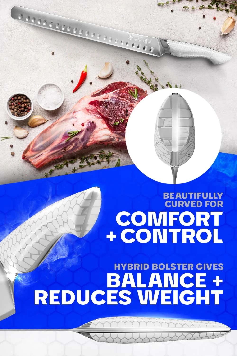 Slicing & Carving Knife 12" | Frost Fire Series | NSF Certified | Dalstrong © 7 Slicing & Carving Knife 12" | Frost Fire Series | NSF Certified | Dalstrong © - Image 5