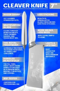 Cleaver Knife 7" | Frost Fire Series | NSF Certified | Dalstrong © -Dalstrong FFS 7inch Cleaver LISTING img05 1080x 56400e0a daad 4f11 9604 ad63d7be886b