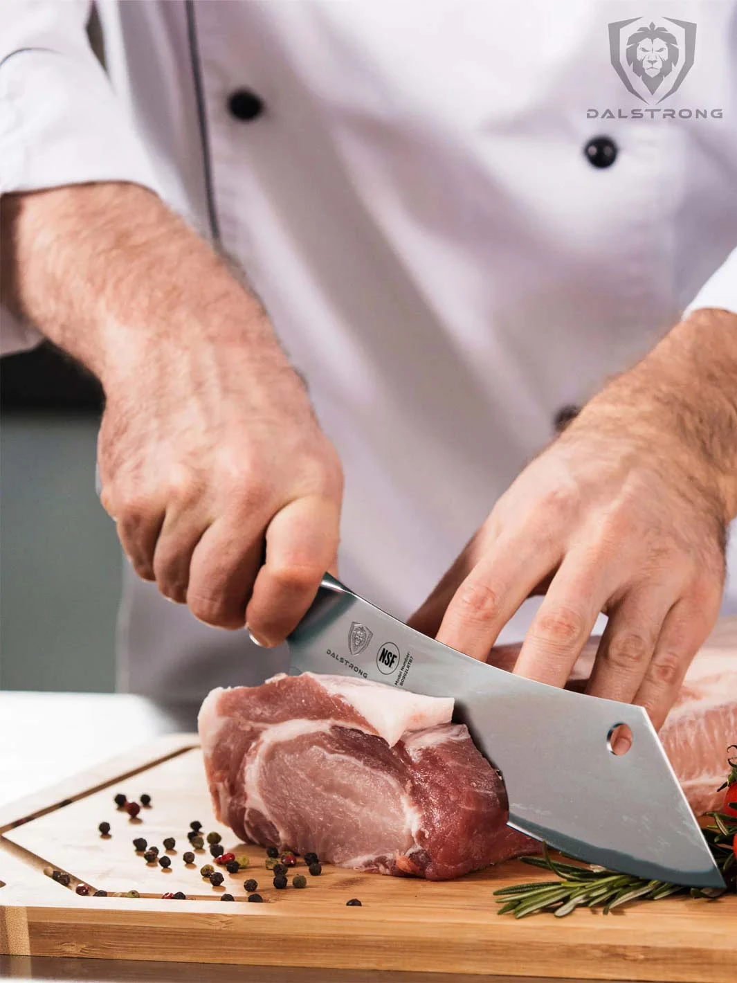 Chef & Cleaver Hybrid Knife 8" | The Crixus | Frost Fire Series | NSF Certified | Dalstrong © 11 Chef & Cleaver Hybrid Knife 8" | The Crixus | Frost Fire Series | NSF Certified | Dalstrong © - Image 9