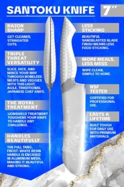 Santoku Knife 7" | Frost Fire Series | NSF Certified | Dalstrong © -Dalstrong FFS santoku7 05 1080x 2e10e7d0 5215 428b b5cc 8faac30176af