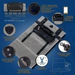 12oz Heavy Duty Canvas & Leather | Desert Drifter Brown | Nomad Knife Roll | Dalstrong © -Dalstrong GREY NOMAD Knife Roll image listing 2 804b8efe 7fdd 438b 879c 5fbbe498af1c