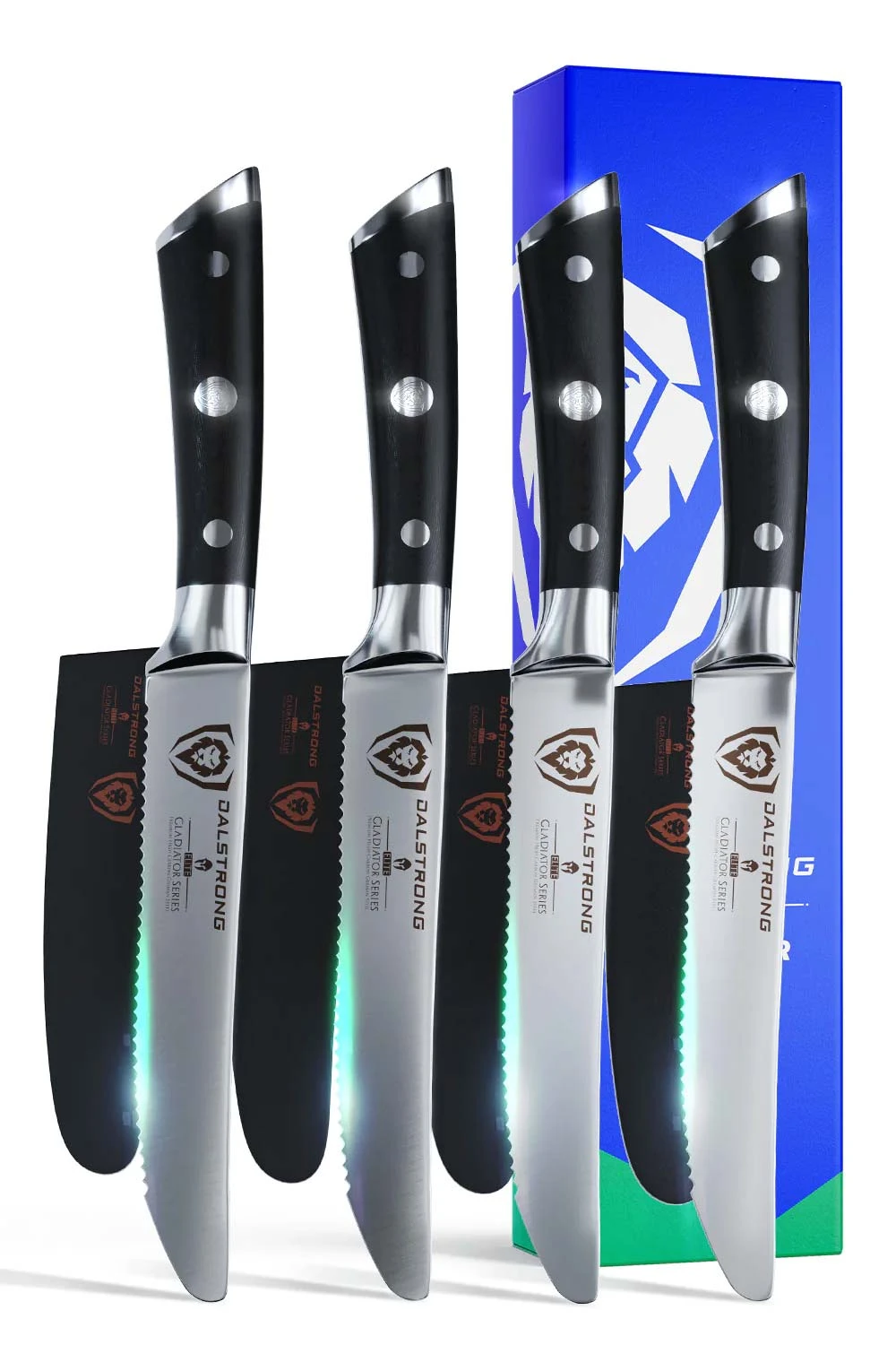 4-Piece Serrated Steak Knife Set | Gladiator Series | NSF Certified | Dalstrong © 3 4-Piece Serrated Steak Knife Set | Gladiator Series | NSF Certified | Dalstrong ©