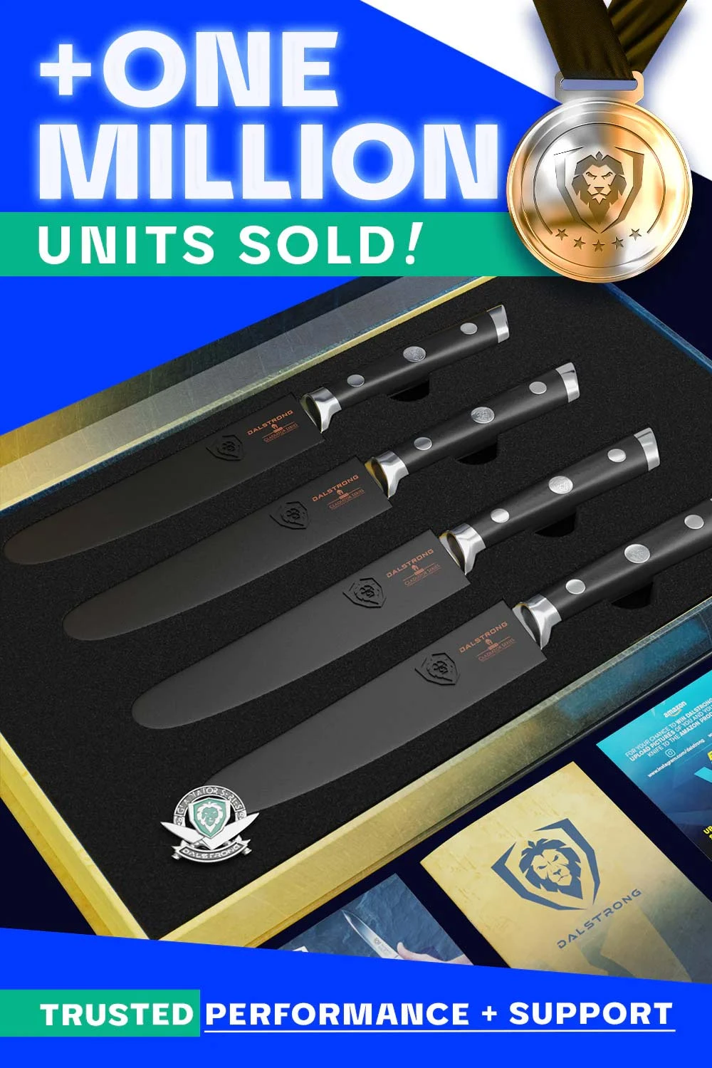 4-Piece Serrated Steak Knife Set | Gladiator Series | NSF Certified | Dalstrong © 8 4-Piece Serrated Steak Knife Set | Gladiator Series | NSF Certified | Dalstrong © - Image 6