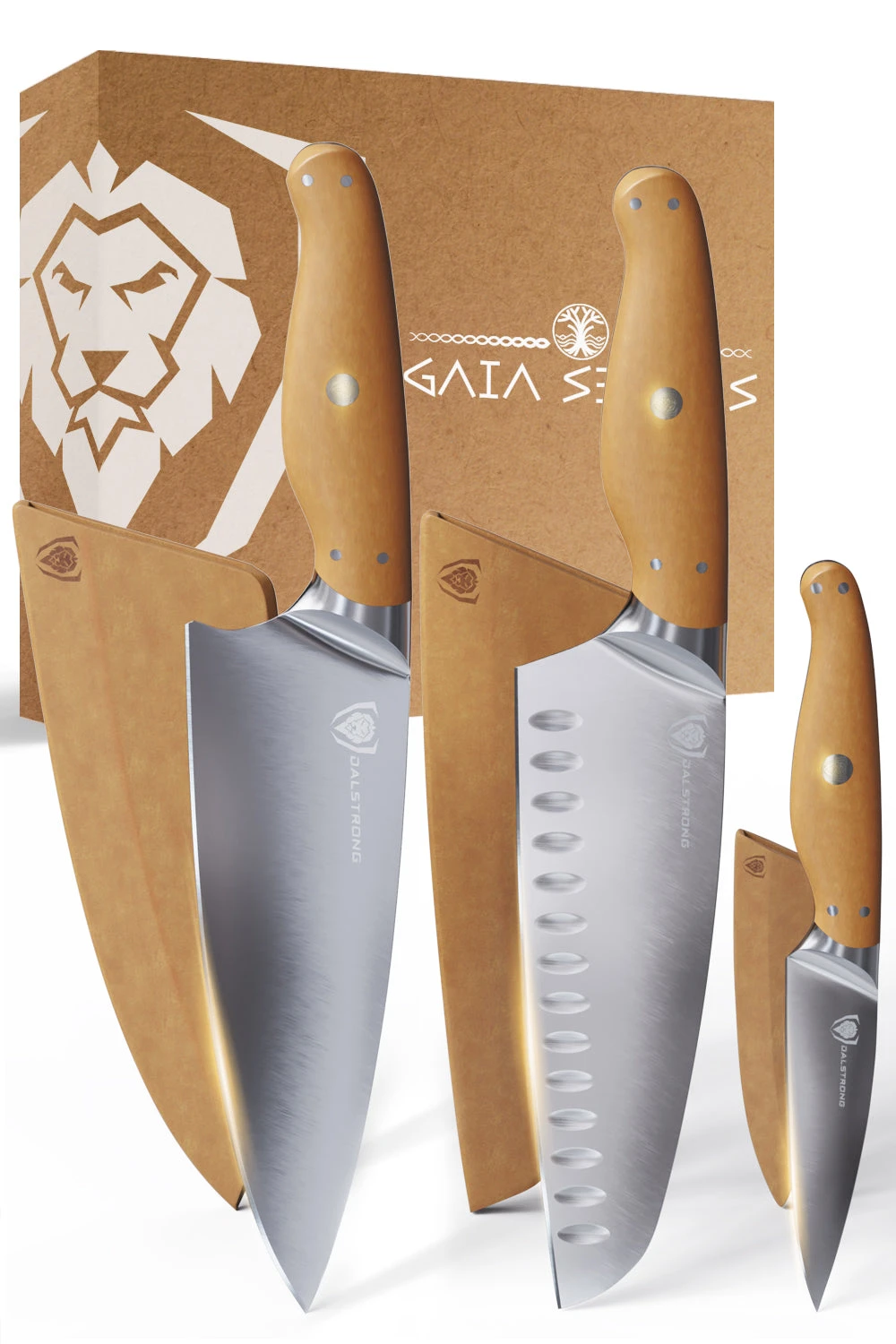 3-Piece Knife Set | Chef - Santoku - Paring | Sustainable And Earth-friendly Material | Gaia Series | Dalstrong © 3 3-Piece Knife Set | Chef - Santoku - Paring | Sustainable And Earth-friendly Material | Gaia Series | Dalstrong ©