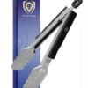 Food Tongs 9" | Stainless Steel Arms & Scalloped Tips | Dalstrong ©