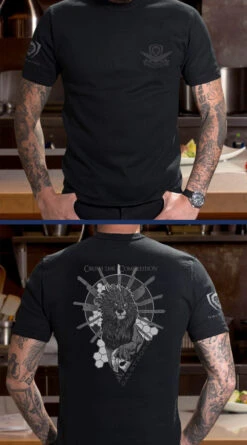 Skull Crusher Tee 19 Skull Crusher Tee -Dalstrong Man Tattoo Black T Shirt Design 2