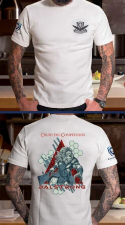Lionheart Tee -Dalstrong Man Tattoo White T Shirt Design 1