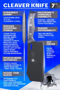 Cleaver Knife 7" | Delta Wolf Series | Dalstrong © 14 Cleaver Knife 7" | Delta Wolf Series | Dalstrong © -Dalstrong NEW DWS 7in Cleaver Knife img05