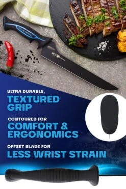 Offset Slicing & Carving Knife 10" | Night Shark Series | NSF Certified | Dalstrong © 16 Offset Slicing & Carving Knife 10" | Night Shark Series | NSF Certified | Dalstrong © -Dalstrong NS 10in Offset Slicer img05