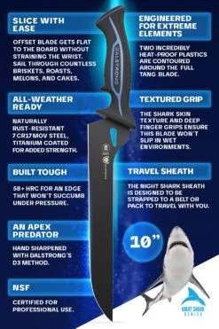 Offset Slicing & Carving Knife 10" | Night Shark Series | NSF Certified | Dalstrong © 15 Offset Slicing & Carving Knife 10" | Night Shark Series | NSF Certified | Dalstrong © -Dalstrong NS 10in Offset Slicer img06