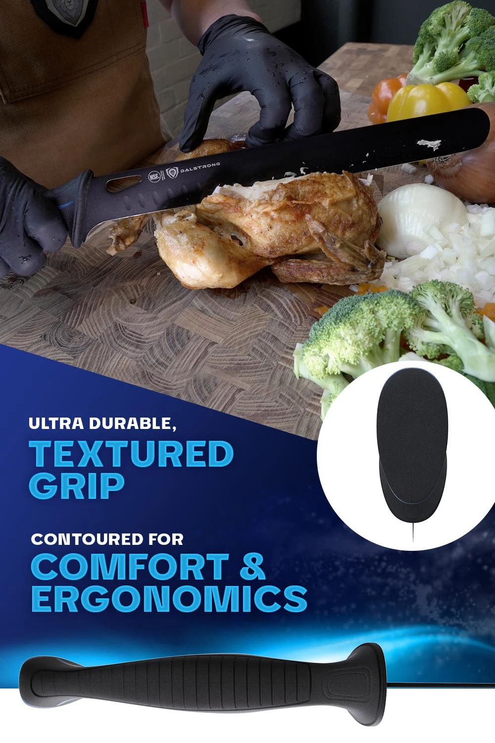 Slicing & Carving Knife 12" | Night Shark Series | NSF Certified | Dalstrong © 8 Slicing & Carving Knife 12" | Night Shark Series | NSF Certified | Dalstrong © - Image 6