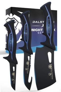 3-Piece Knife Set | Boning Knife, Hook Knife, Mini Cleaver | Night Shark Series | NSF Certified | Dalstrong ©