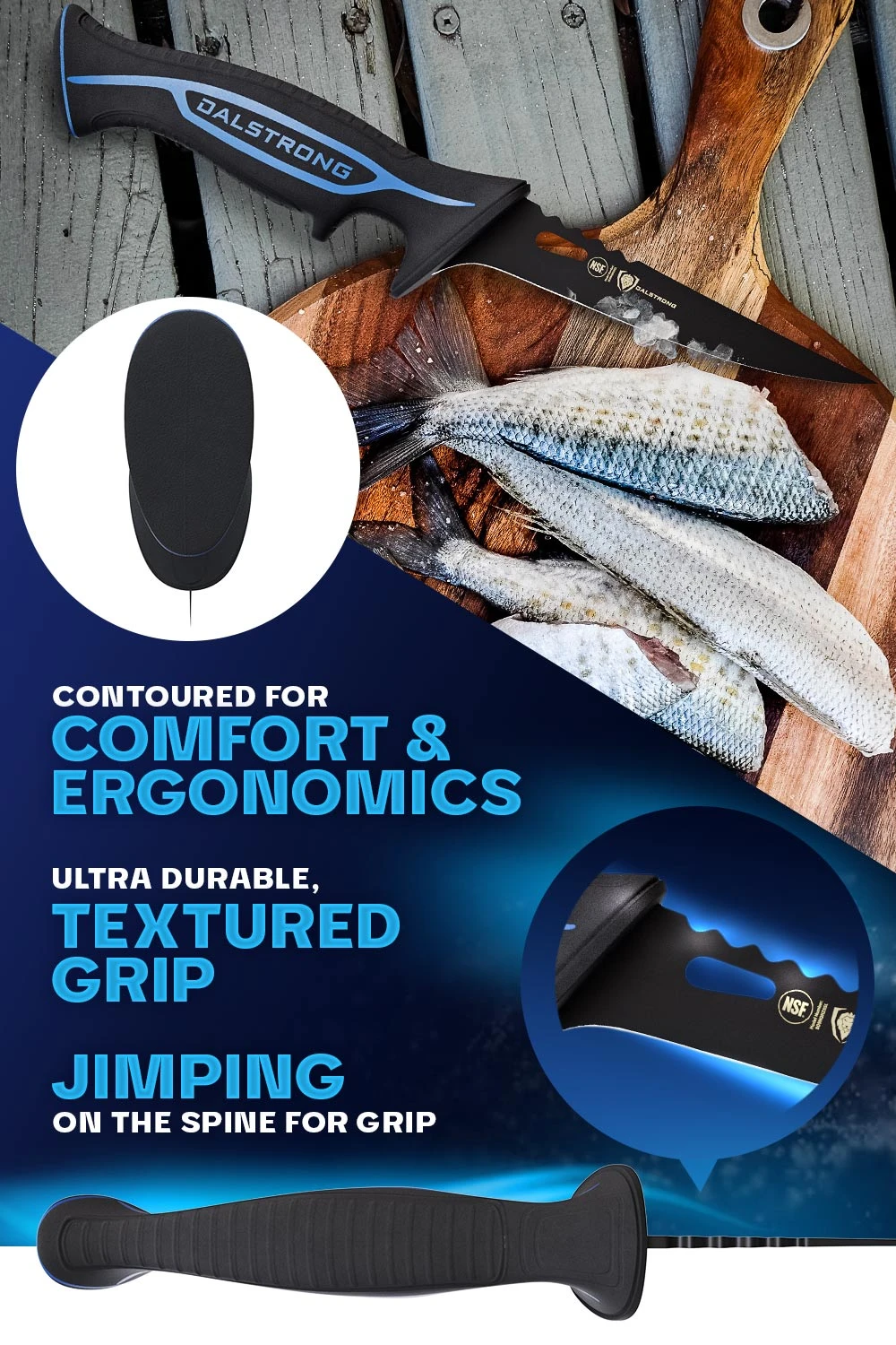 Fillet Knife 4.7" | Night Shark Series | NSF Certified | Dalstrong © 8 Fillet Knife 4.7" | Night Shark Series | NSF Certified | Dalstrong © - Image 6