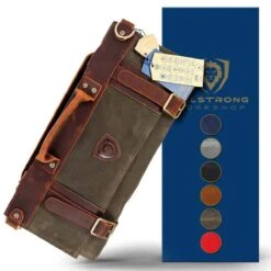 12oz Heavy Duty Canvas & Leather | Army Green | Nomad Knife Roll | Dalstrong ©