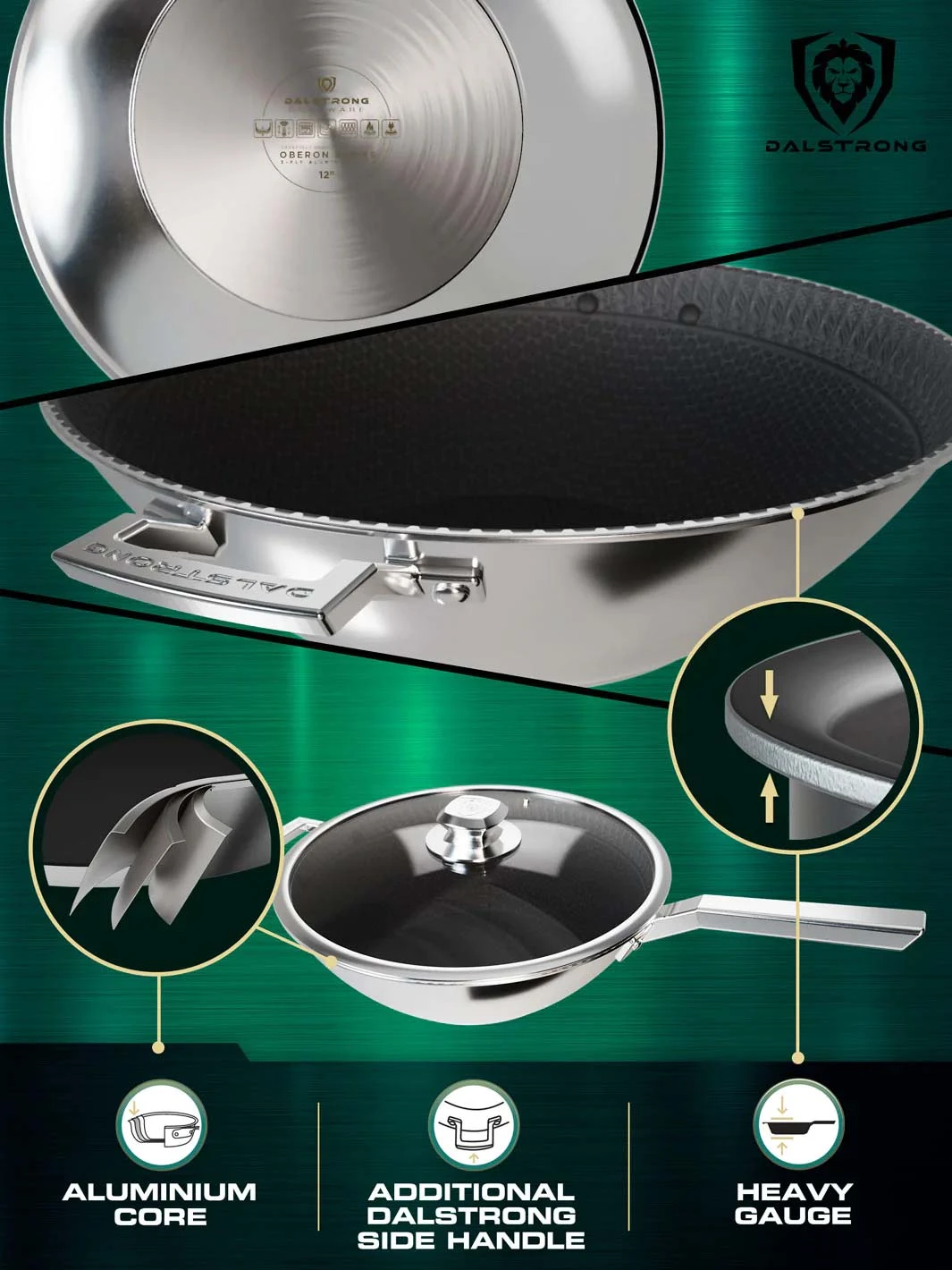 12" Frying Pan Wok | ETERNA Non-stick | Oberon Series | Dalstrong © 5 12" Frying Pan Wok | ETERNA Non-stick | Oberon Series | Dalstrong © - Image 3