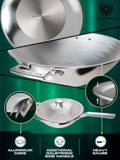 12" Frying Pan Wok | Silver | Oberon Series | Dalstrong © -Dalstrong OS 12in Wok Silver MULTIANGLE1 WEB v2.01 1080x f402e820 8186 4ac2 8021 4a5a4b8ea652