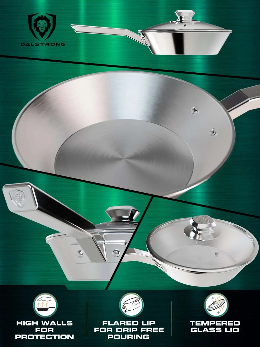 9" Frying Pan & Skillet | Silver | Oberon Series | Dalstrong © 6 9" Frying Pan & Skillet | Silver | Oberon Series | Dalstrong © - Image 4