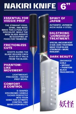 Nakiri Vegetable Knife 6" | Phantom Series | Dalstrong © -Dalstrong PS 6in Nakiri LISTING 5