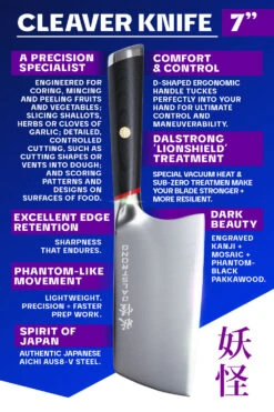 Cleaver Knife 7" | Phantom Series | Dalstrong © 16 Cleaver Knife 7" | Phantom Series | Dalstrong © -Dalstrong PS 7in CLEAVER PAKKA LISTING 5