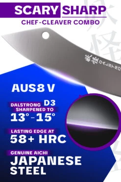 Chef & Cleaver Hybrid Knife 8" | Crixus | Phantom Series | Dalstrong © 13 Chef & Cleaver Hybrid Knife 8" | Crixus | Phantom Series | Dalstrong © -Dalstrong PS 8in Crixus LISTING 2