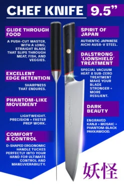 Kiritsuke Chef's Knife 9.5" | Phantom Series | Dalstrong © -Dalstrong PS 9 5in Chef PAKKA LISTING 5