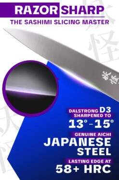 Yanagiba Slicer 9.5" | Single Bevel | Phantom Series | Dalstrong © 16 Yanagiba Slicer 9.5" | Single Bevel | Phantom Series | Dalstrong © -Dalstrong PS 9 5in Yanigaba PAKKA LISTING 2